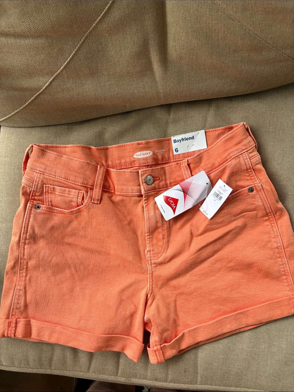 Old Navy Coral Boyfriend Jean Shorts